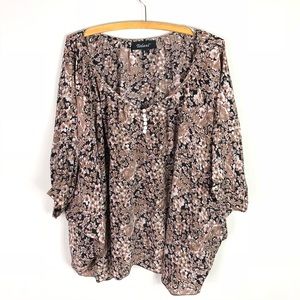 Tolani 100% Silk Blouse Floral Flowy Loose Top S